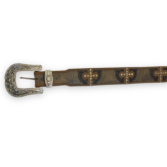 Brighton y2K Rhinestone Detailed Leather Belt - Picture 3 of 3